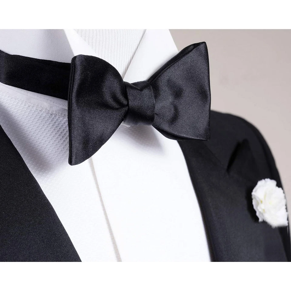 Men's Satin Formal Self Tied Bow Tie Adjustable Wedding Pre-Tied Neck Bowtie - image 3 of 4