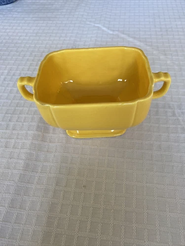Vintage, Homer Laughlin Riviera Sugar Bowl Light Mustard No Lid 