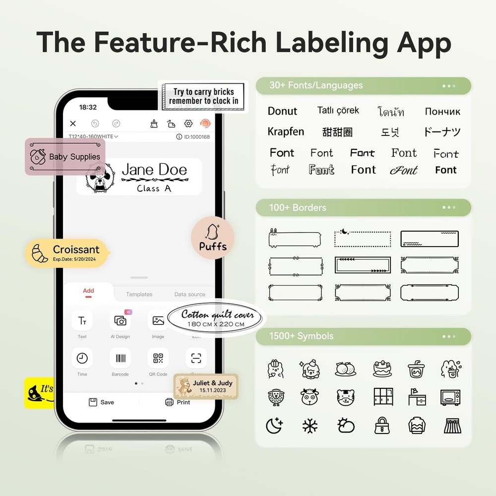 Bluetooth Label Maker for School Home Office Organization