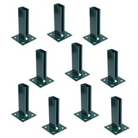 PfostenträGer AufschraubhüLse 10Er Set 40X60 Mm Doppelstabmatten Zaun GrüN