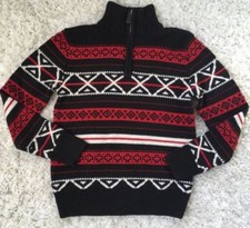 CHAPS Black Quarter ZIP Pullover Sweater NWT Sz 4 Boys $40 100% cotton