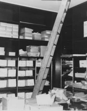 9D Photograph Candid POV Storeroom Ladder Business Stockroom 1940-50’s