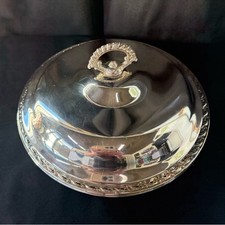 International Silver Co Covered Serving Bowl 10" Silverplate Ornate Lid