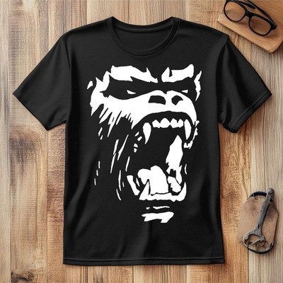 Lustiges Herren T-Shirt Angry Gorilla Design großer Frontdruck 100% Baumwolle Shirt Unisex