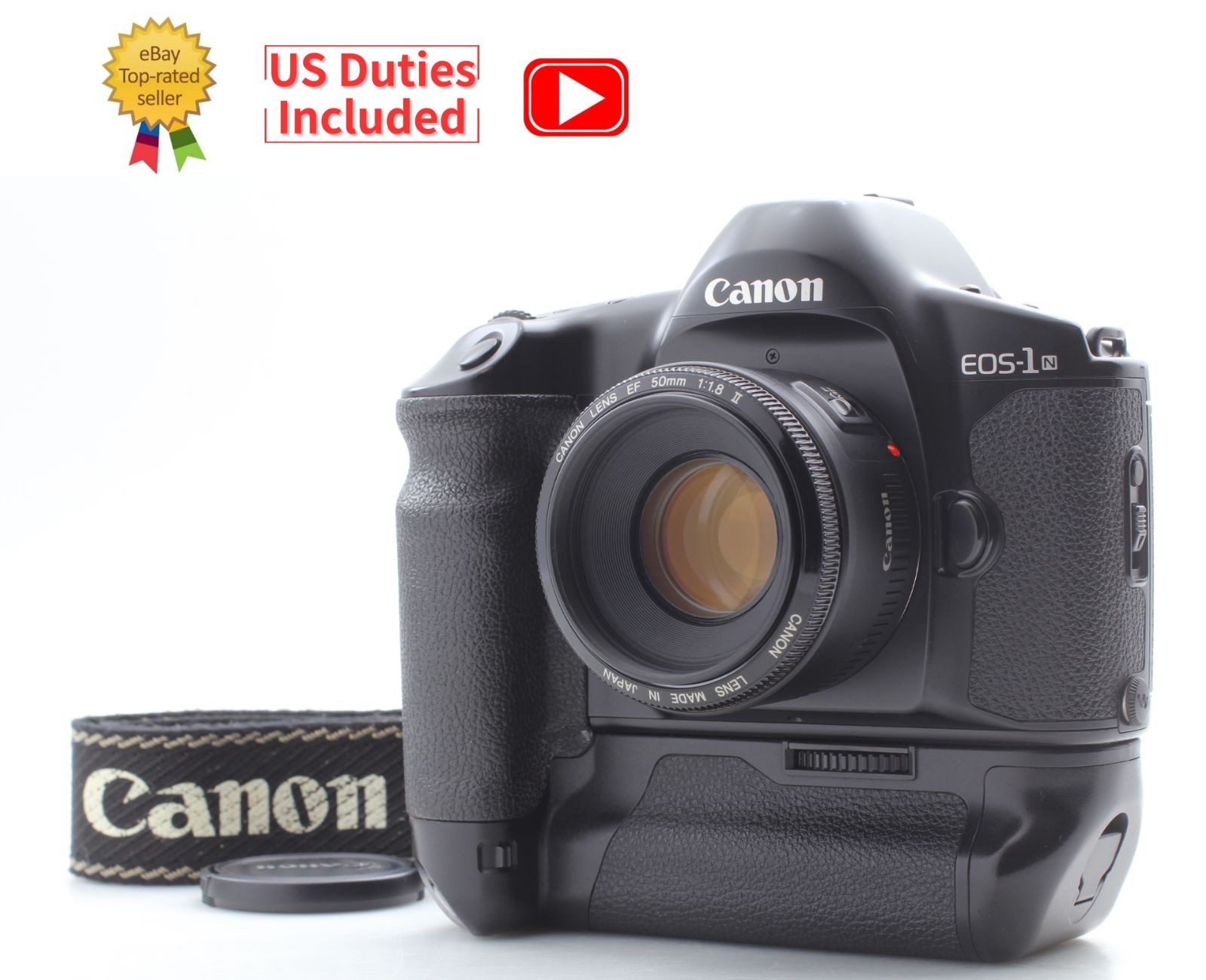 [N MINT] Canon EOS 1N HS PB-E1 35mm Film Camera EF 50mm 1.8 