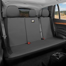 CAT PU Leather Rear Bench Seat Cover   Gray, 60/40 Split Fit for Cars, Trucks