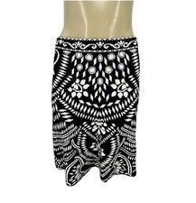 NEW Express Medium Women Pull On Knit A-line Skirt Geometric Print 61-17