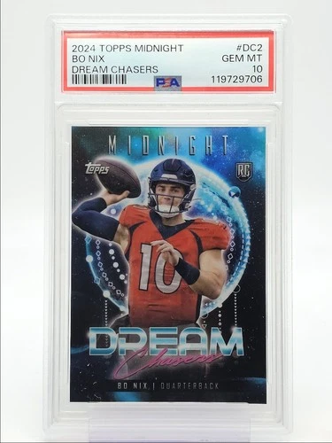 BO NIX 2024 TOPPS MIDNIGHT DREAM CHASERS ROOKIE BRONCOS RC PSA 10 Q0004