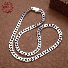 100% S925 Sterling Silver Necklace Bracelet Punk S925 Silver Jewelry