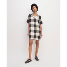 NWT Everlane The Shirtdress in Linen in Buffalo Plaid size Small