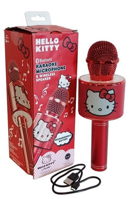 Hello Kitty Bling Red Bluetooth Karaoke Mic Wireless Speaker NEW