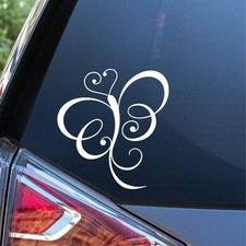 Butterfly Decal Vinyl Car Sticker Heart Cute Pretty  Cars Trucks Vans Walls Lap