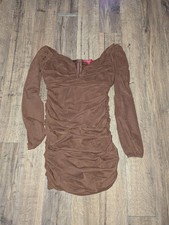 GUESS Size Large Womens Brown Long Sleeve Dress Bodycon