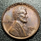 1945 D Lincoln Wheat Cent Penny  Toned