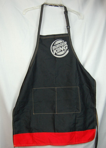Vintage Burger King Crew Apron Mens One Size Black and Red