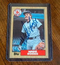 1987 WADE BOGGS Autograph Signed Topps Auto #150 Boston Red Sox