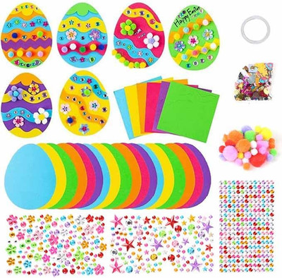 18Pcs Ostern Basteln Kinder, DIY Osterdeko Bastelset, Ostern Aufkleber Sticker F