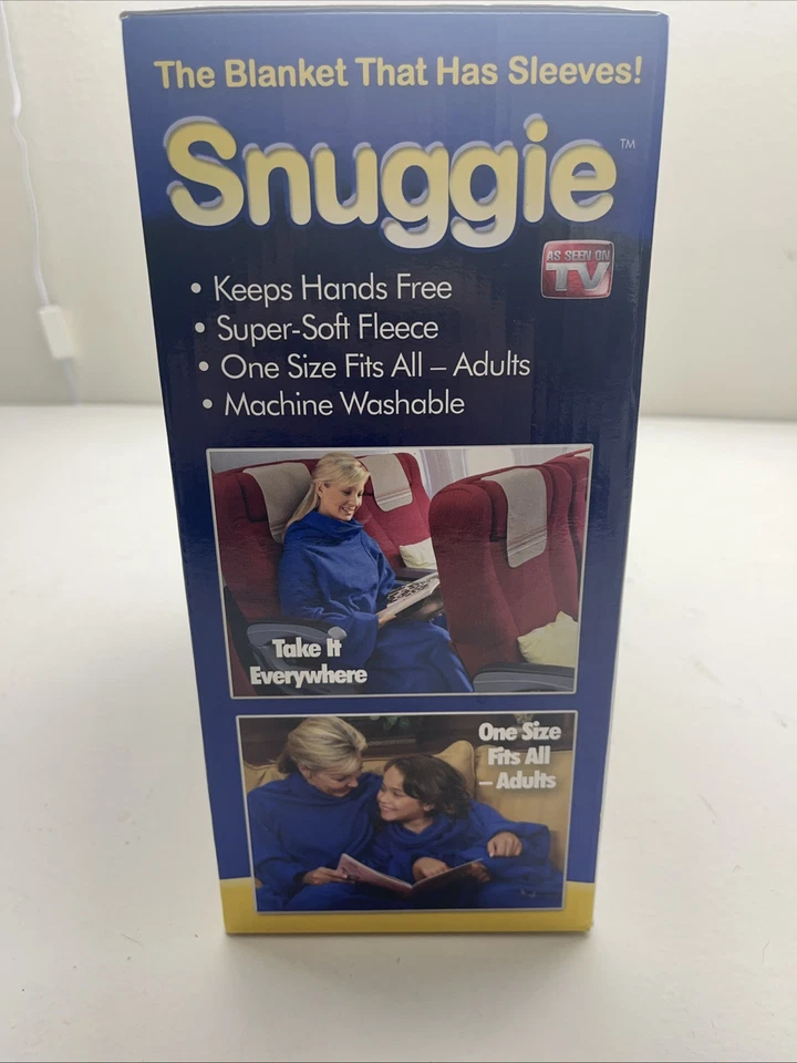 SNUGGIE Original Blanket w/Sleeves Blue Adult Soft Fleece W/Booklight - Image 3 of 4
