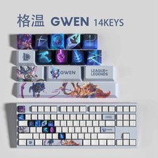 League of Legends Keycaps Gwen PBT Sublimation Keycaps 14 Key OEM Height