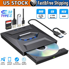 External CD DVD Drive USB 3.0 Writer Burner Player for PC Laptop Windows 11 10