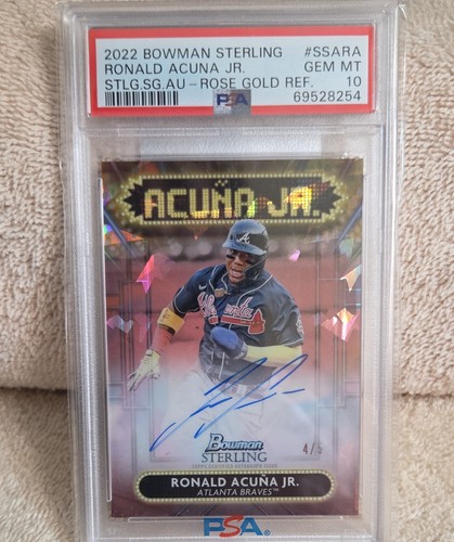 2022 Bowman Sterling - Autographs Ronald Acuña Jr.  Rose #/5 PSA10 