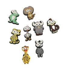 Lot of 8 Animal Shoe Charms Lion Giraffe Zebra Monkey Crocs Style