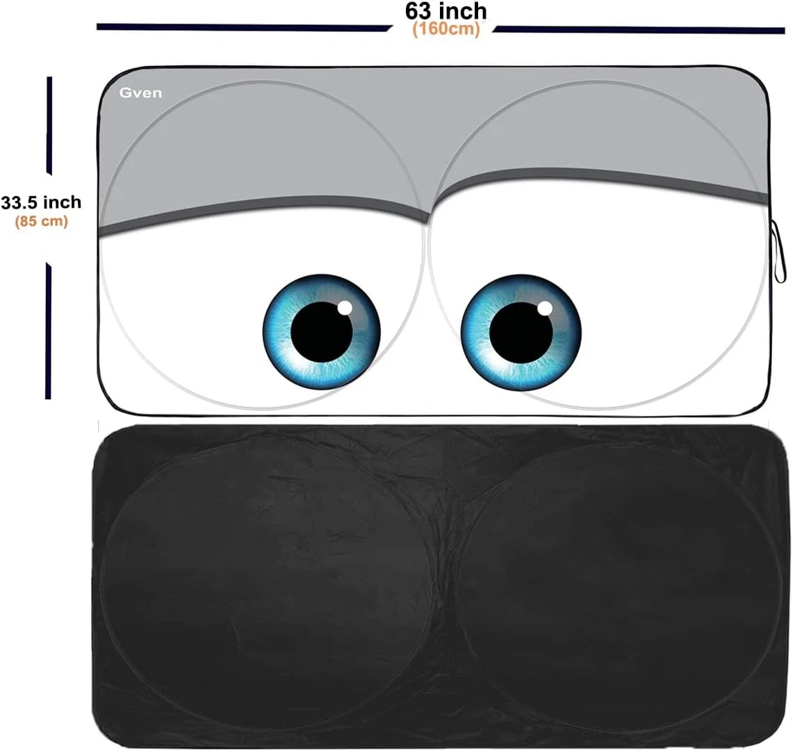 Gven Windshield Sun Shade, 2025 Car Shade Large (Universal Fit), Grey