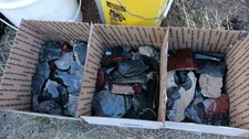 Medium Flat Rate Box Of Obsidian Flakes For Flint knapping 