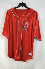 MLB Dynasty Men's Los Angeles Angels Baseball Jersey Red Embroidered Logo 2XL