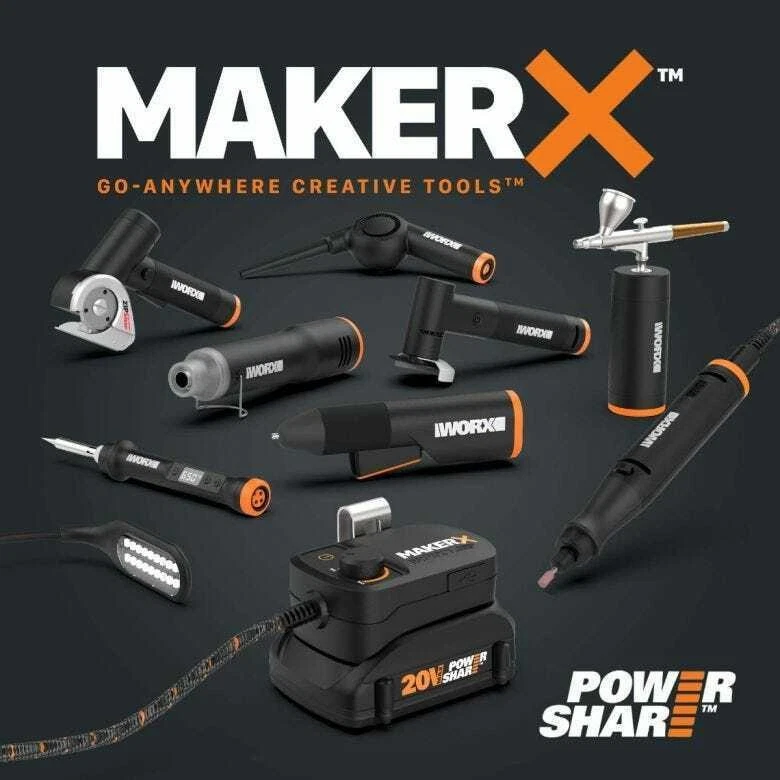 Worx 20V MAKERX ZipSnip 迷你旋转刀具 - 仅工具 (WX745L.9)-CR — 第 2/4 张图片