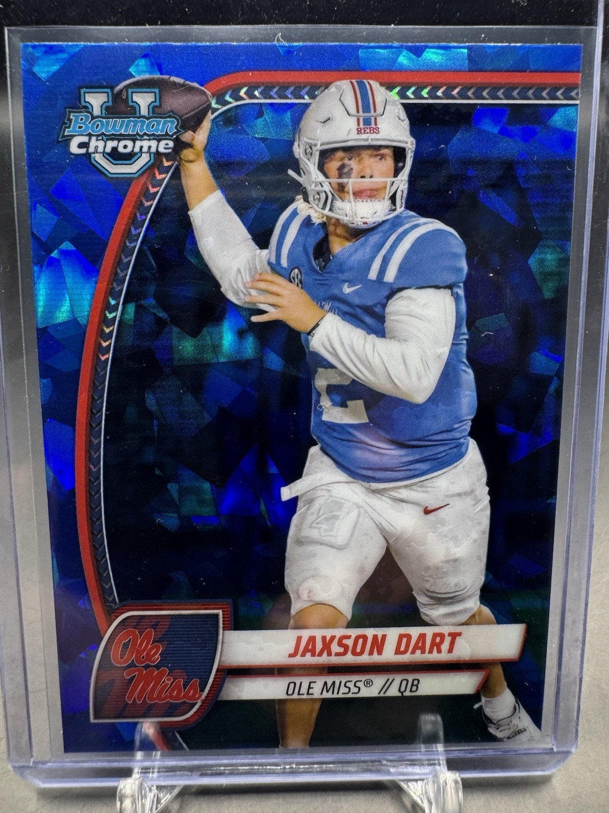 2024 Bowman Chrome U Sapphire Jaxson Dart Blue Sapphire Rookie #6