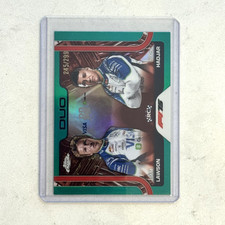 2025 Topps Chrome F1 Isack Hadjar Liam Lawson Rookie Teal Refractor Rc /299
