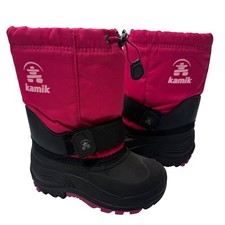Kamik Kids Insulated Waterproof Winter Snow Boots Girls 11 Pink Black