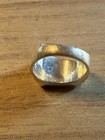 Vintage Sterling Silver Modernist Green Stone Ring Geometric Artisan — photo 4