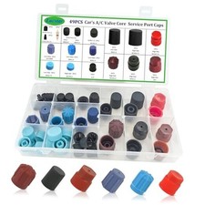 Lucstar R 134a A/C Caps for Cars,49pcs 17 Sizes AC Low Pressure Port Cap 49PCS