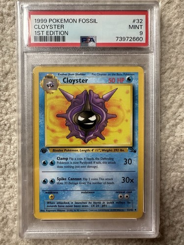 Cloyster (1st Edition) graded PSA 9 for sale on eBay