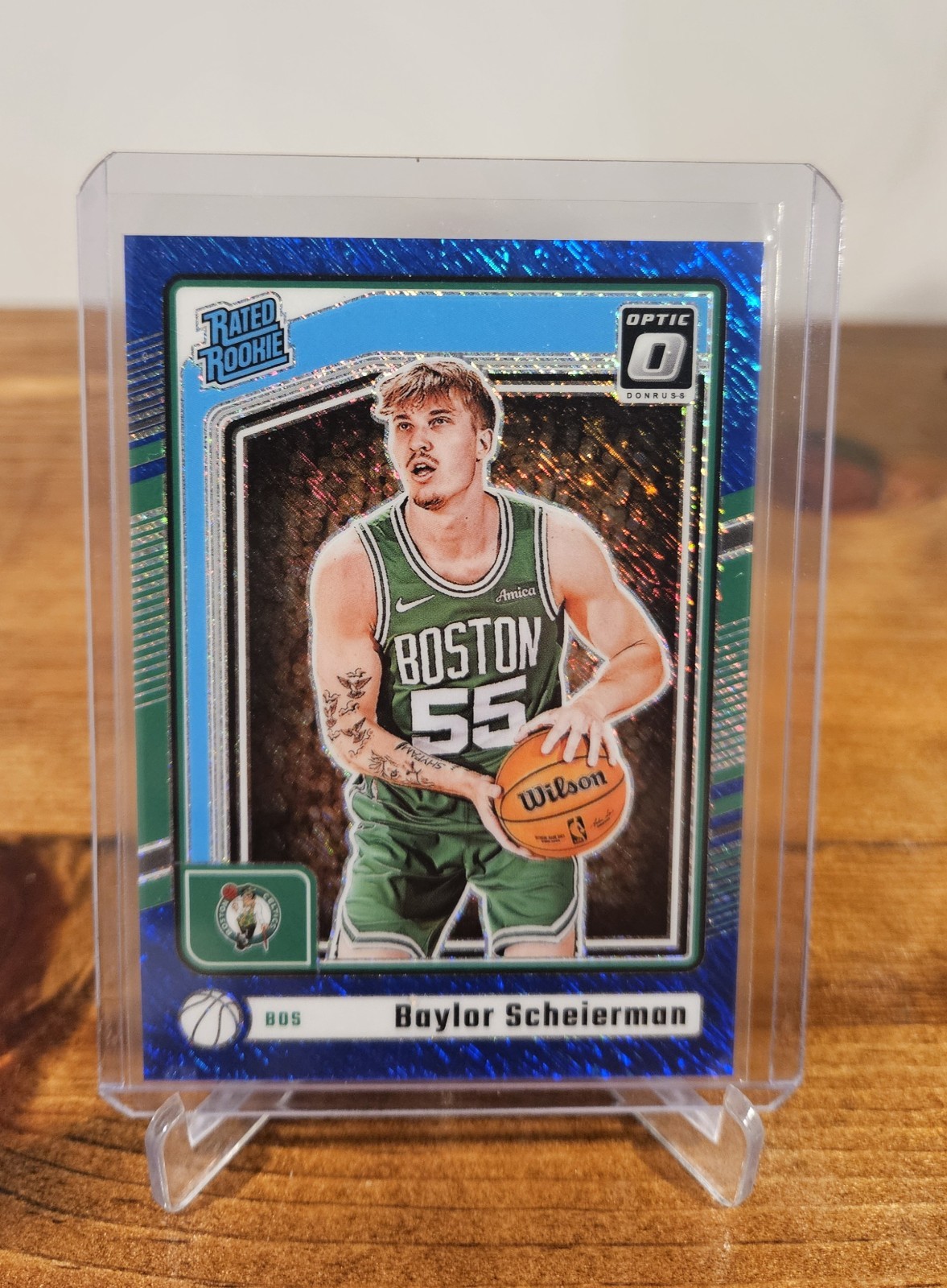 2024-25 Panini Donruss Optic - Baylor Scheierman #263 Blue Shimmer /75 Celtics