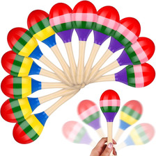 24 Pcs Maracas Hand Percussion Rattles 7.87 Inch Wooden Rumba Shaker Maracas for