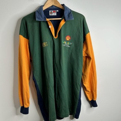Vintage Australia Wallabies Jersey Mens XL Green Rugby Canterbury