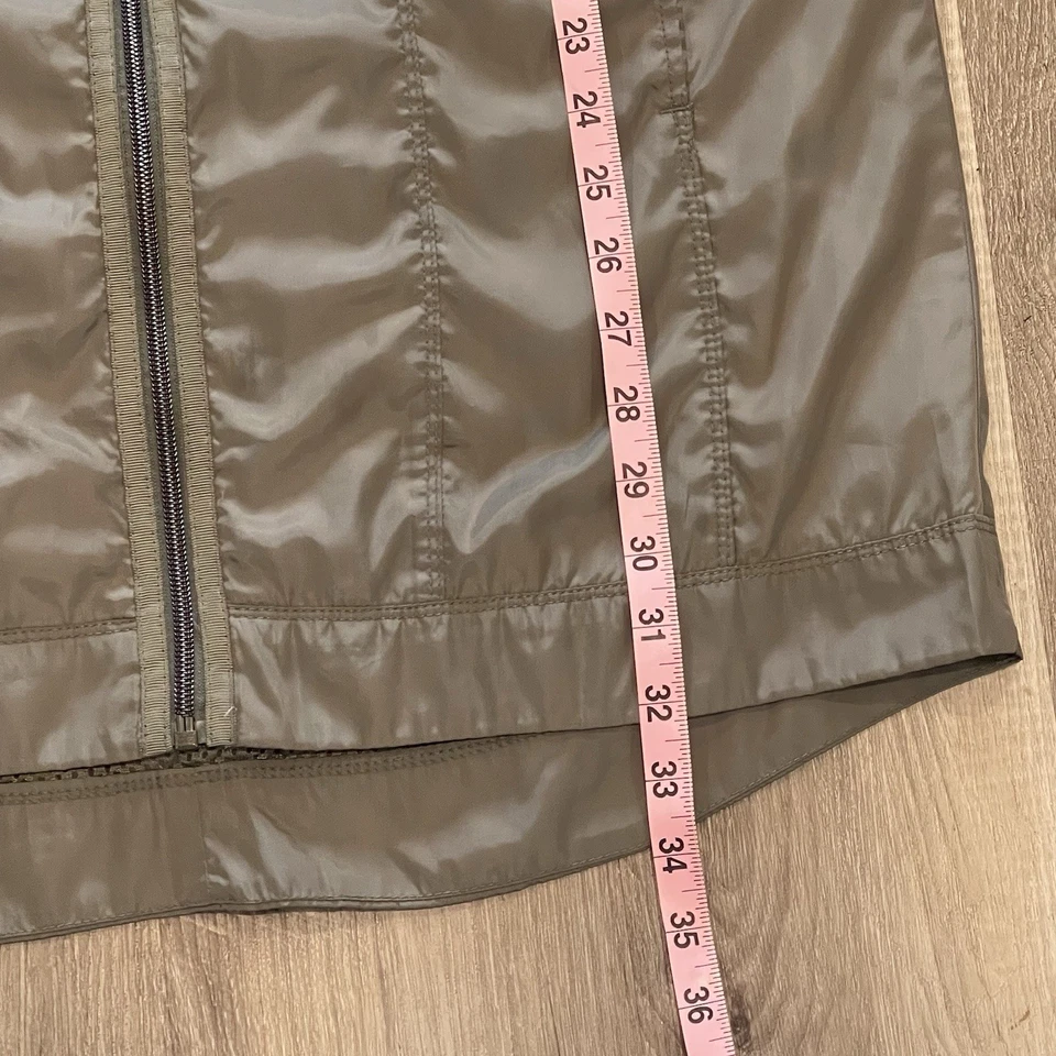 Athletic Works Rain Jacket/Wind Breaker Long Hooded Women’s Olive Green Size M - Image 4 of 4