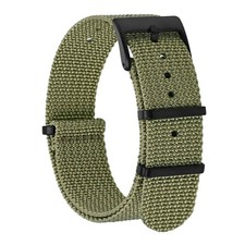 Nylon Watch Bands for Men, One-Piece Military Watch Straps, 18mm, Army Green ...