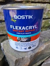 1 KG Bostik Flexacryl Instant Repair For Flat Roofs  Waterproof Sealant Black