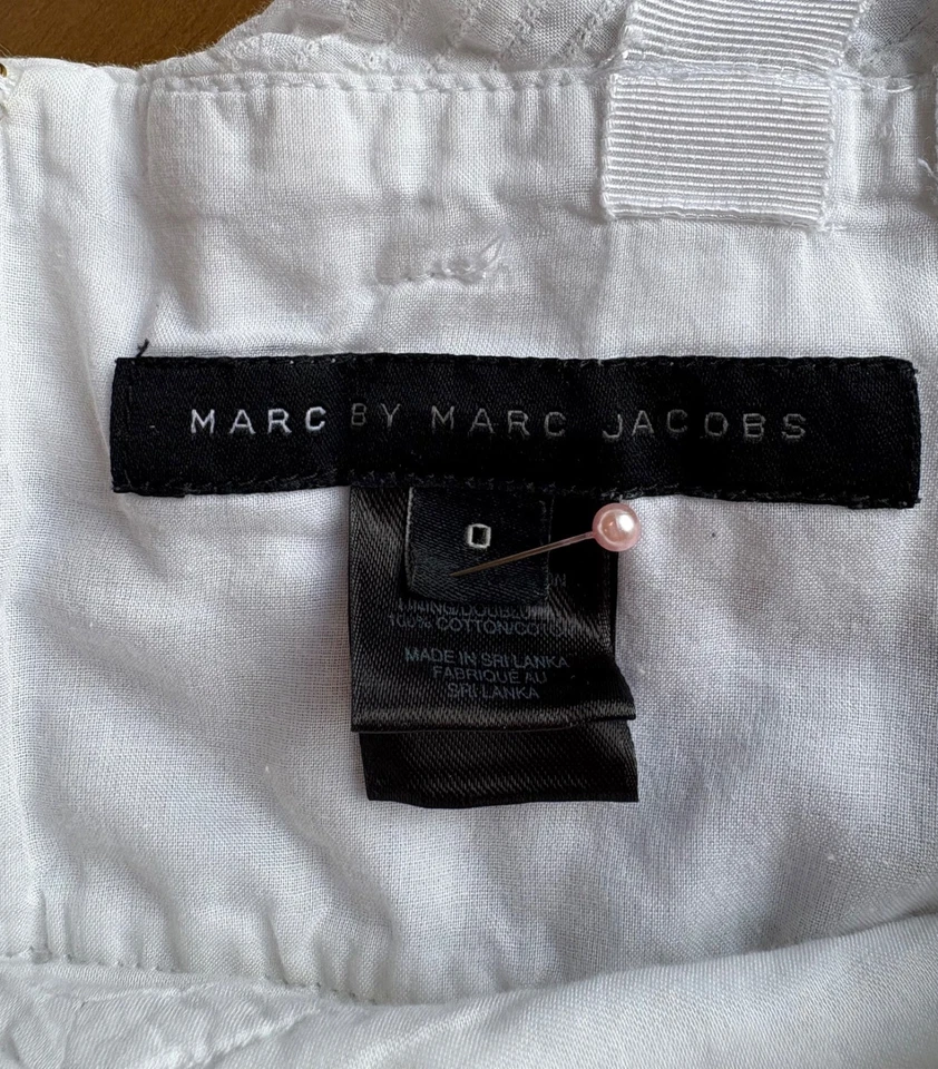 Camisola para mujer Marc By Marc Jacobs blanca de algodón forrada con lazo talla 0 Foto 3 de 4