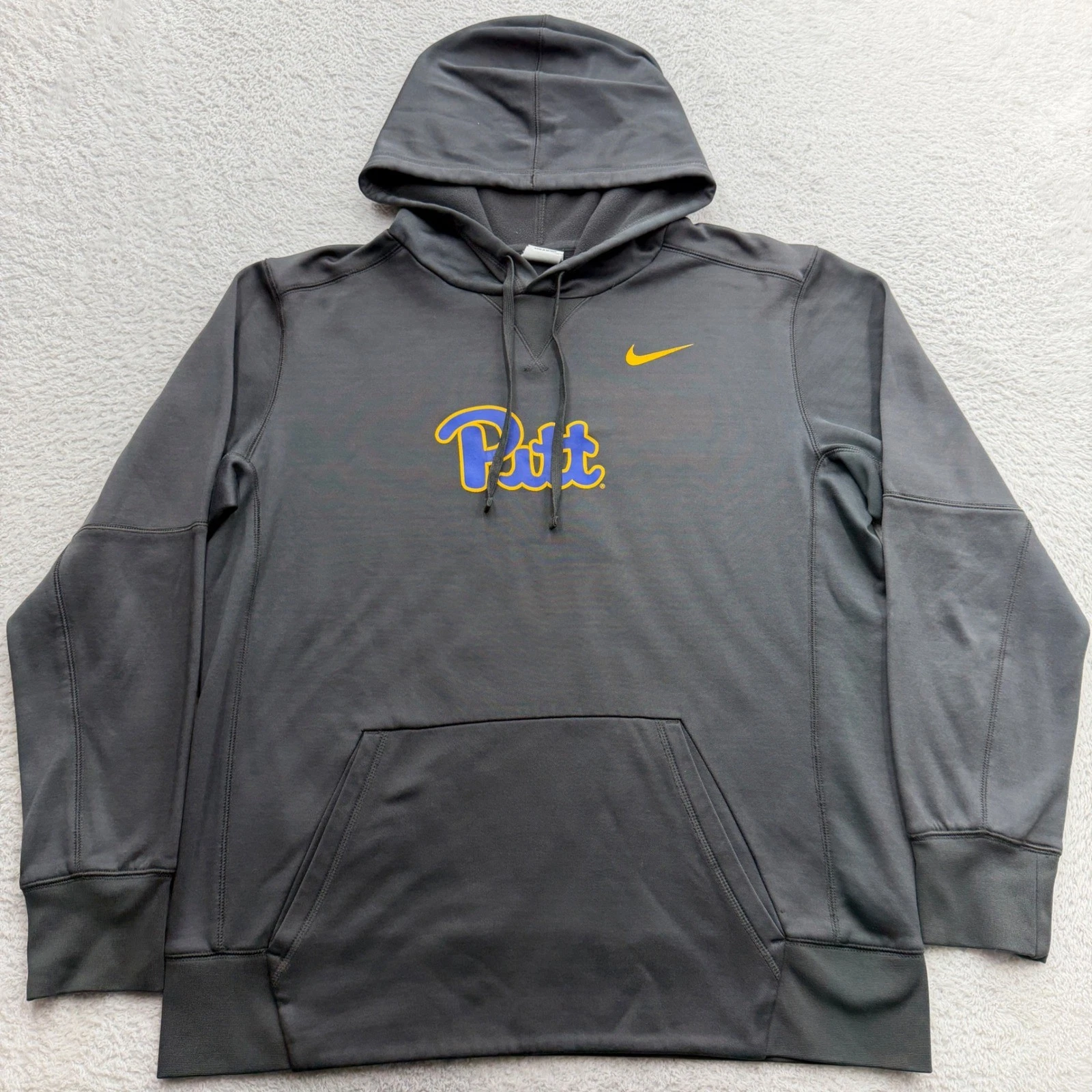 Nike Pitt Panthers Therma-FIT Hoodie Mens Large Charcoal Gray NCAA Pullover