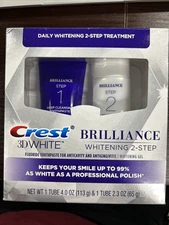 Crest 3D White Brilliance 2 Step Kit – Toothpaste 4oz + Whitening Gel 2.3oz