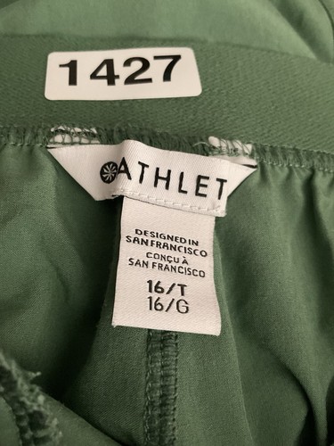 Pantalones cargo Athleta Vienna para mujer 16 T verde salvia elevado atlético sedoso viaje - Imagen 2 de 9