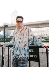R13 Blue Tie-Dye Distressed Oversize Sweater ...