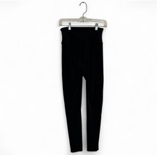 Spanx Leggings Womens Medium Black Velour Soft Ankle Length Velvet High Waist