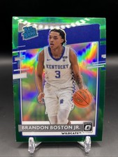 2021 Panini Chronicles Draft Picks Optic RR Brandon Boston Green Prizm