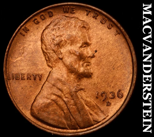 1936-D Lincoln Wheat Cent-Choice Gem BU Lustrous No Reserve #i3825